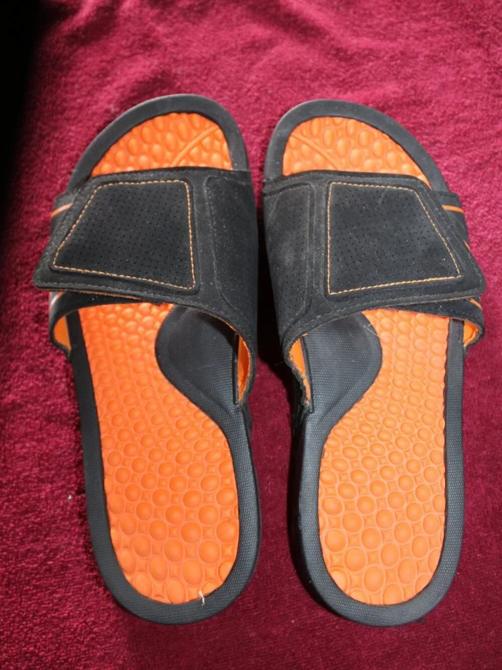 Men's Slide Sandals Black and Orange